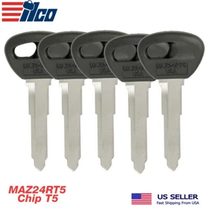 5 llaves transpondedoras de clonación ILCO MAZ24RT5 para Mazda con chip de clonación T5 - Imagen 1 de 1