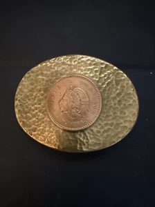 Belt Buckle Mexico Cincuenta Centavos Estados Unidos Mexicanos 1956 - Picture 1 of 3