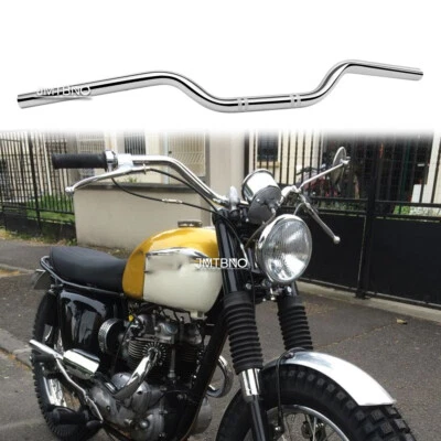 Motorcycle 7/8"  For Triumph Bonneville T120 Chrome Tracker Drag Handlebars Bars - Image 1 of 4