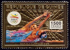 SELLOS GUINEA REP. 1992 A-265 NATACION. ORO 1v. BARCELONA 92 - Imagen 1 de 1