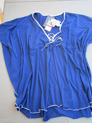 NUEVO* BECCA Damas XS S Traje de baño Encubrimiento Blanco AZUL $64 Venta al por menor Foto 1 de 2