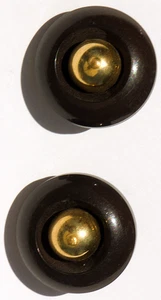 Vintage Buttons Round Wood Brown Gold Tone Center Shank 1" in Sewing Notions 2 - Picture 1 of 3