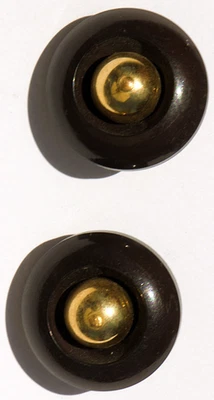 Vintage Buttons Round Wood Brown Gold Tone Center Shank 1" in Sewing Notions 2 - Image 1 of 3