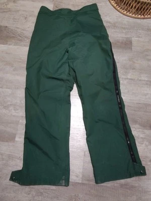 Vintage REI Forest Service Waterproof Rain Pants Womens Large Green Full Zip USA - Image 1 of 4