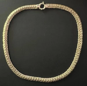 18 Grams Solid 10K Yellow Gold Woven Link 7.5mm Wide Mariner Clasp Necklace 18” - Picture 1 of 12
