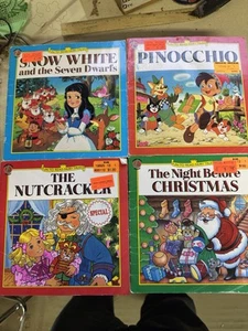 Fun To Read Fairy Tales Book Lot Of 4 Honey Bear Pinocchio Snow White Nutcracker - Picture 1 of 6