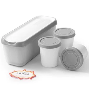 Ice Cream Containersset Of 4 Ice Cream Containers For Homemade Ice Ice Creamre - Picture 1 of 7