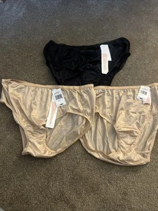 Shadowline 11042x Größe Nylon Klassiker Hipster Höschen schwarz und nude neu mit Etikett 3 Paar - Bild 1 von 6
