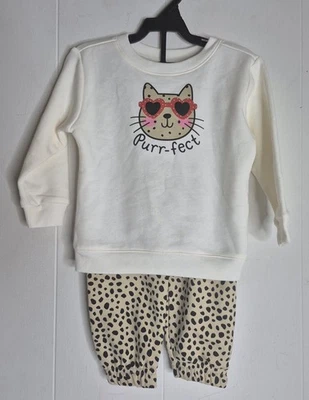 NUEVO GARANIMALS Conjunto de Sudadera y Pantalón de Vellón Niñas Pequeñas Talla 2T Foto 1 de 4