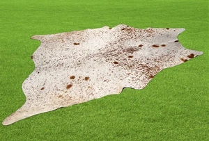 100% Genuine Cow hide Rug Area Carpet Skin Leather 21.00 sq.feet (56"x54") A-313 - Picture 1 of 3