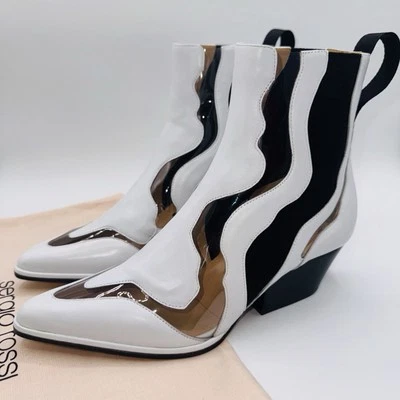 Botas de Vaquero Sergio Rossi PVC Recortadas Para Mujer Talla 8 EU 38 Cuero Blanco Bolsa para el Polvo Foto 1 de 4