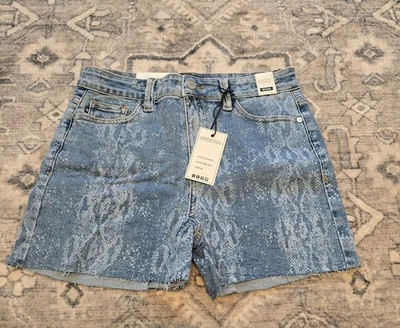 Judy Blue Shorts Mid Rise Cuttoff Snake Skin Print Denim Blue Medium - Image 1 of 4
