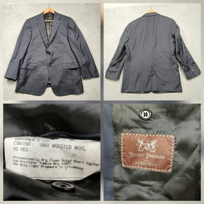 Hickey Freeman Wool Blazer Men 42R Navy Nordstrom 100% Worsted Wool - Image 1 of 4