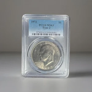 1972 P Type 2 Eisenhower Ike Dollar PCGS MS63 - Key to the Ike Series - Bild 1 von 2