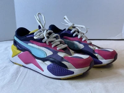 Puma RS-X Shoes Size 5.5c Multi Color Pink Purple Teal Yellow Chunky Bold - Image 1 of 4
