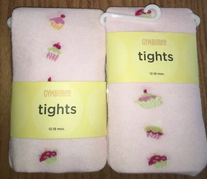2 NWT Girls Layette Sweets for the Sweet Pink Cupcake Tights Size 12-18 Birthday - Picture 1 of 1