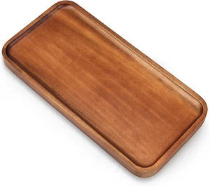 Acacia Wood Platters Small 12"X6" Long Charcuterie Board Rectangle Decorative Tr - Picture 1 of 12
