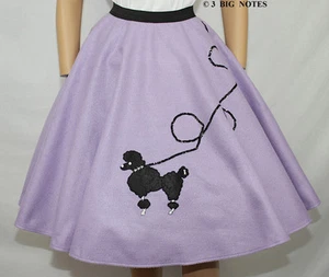 "Falda de caniche lavanda años 50 talla grande - cintura 35""-42"" - largo 25"" - Imagen 1 de 4