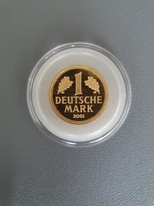 1 Goldmark 2001 G 1 DM Gold 999,9/1.000er Feingold Stempelglanz Goldmünze - Bild 1 von 3