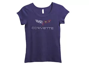 Camiseta Corvette C6 Juniors azul marino con diamantes de imitación - Imagen 1 de 2