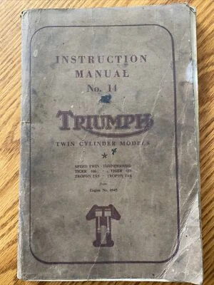 1956 年老式凯旋双缸模型摩托车说明书编号 14 — 第 1/4 张图片