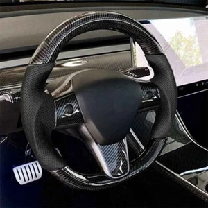 For Tesla Steering Wheel for Model Y 2021-2023 Nappa Leather W/Heating - Picture 1 of 7