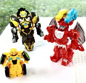 Lot Transformers Rescue Bots Playskool Heroes Hasbro Tomy Bumblebee Raptor +Fire - Picture 1 of 20