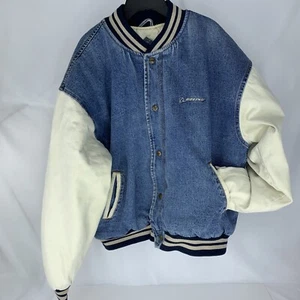 BOEING Denim Large Jacket by MV Sport - Insulated Snap Button Jean Bomber - Picture 1 of 23