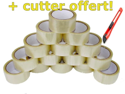 LOT RUBAN ADHÉSIF EMBALLAGE POUR ENVOI COLIS , CARTON... TRANSPARENT / MARRON - Photo 1/2