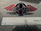 Vintage Morgan Car Metal Bonnet Hood Badge Emblem Red & Black