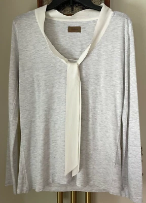 Top ALPHA STUDIO talla EU 44 tejido rayón con corbata de seda gris jaspeado para mujer’s Foto 1 de 4