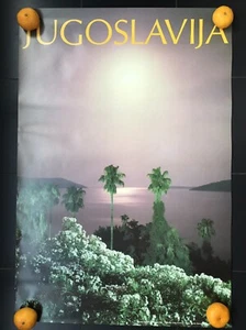 BIG ORIGINAL VINTAGE ADVERTISING TRAVEL POSTER SEASIDE CROATIA YUGOSLAVIA 1983 - Picture 1 of 5