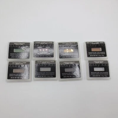 Lot Of 8 Mary Kay Mineral Eye Color Gold Coast Sterling Emerald Espresso Silver - Image 1 of 4