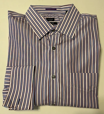 NWOT Paul Smith London Striped Dress Shirt Classic Fit 17.5 Cotton Made in Italy - Image 1 of 4