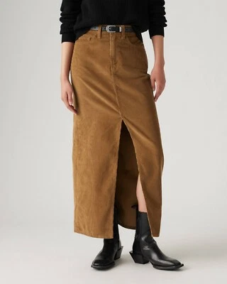 Falda Levi's Premium Tobillo Columna Pana Marrón Armiño Talla 26, 29 Nueva Foto 1 de 4