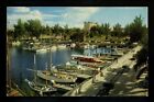 Florida FL postcard Bradenton harbor and yacht basin boats chrome