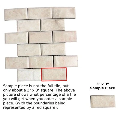Tile Crema Nova Marble Backsplash Kitchen Remodel About 2x4 SAMPLE PIECE TS-34 - Image 1 of 4