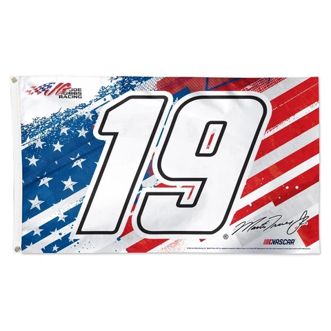 Martin Truex Jr 2023 Wincraft #19 Joe Gibbs Racing Patriotic 3x5 Deluxe Flag Cover