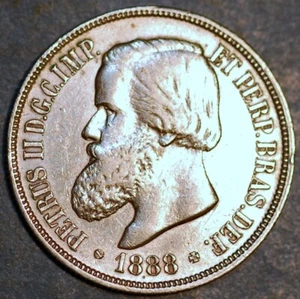 Brazil 1000 Reis 1888 Pedro II silver KM# 481 - Picture 1 of 2
