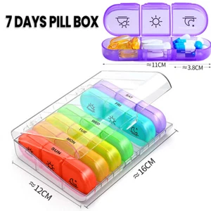 7 Day Weekly Medication Pill Organizer Storage Container Box Case 3 Times A Day - Picture 1 of 13