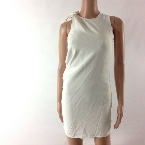 OFF WHITE Abito in crepe ACNE Studios Sail Str 32 XXS bianco annodato raccolto corto solido