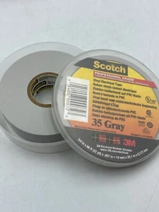SCOTCH Professional Grade GREY Vinyl Electricians Tape 35 GRAY 3/4”x66ft NEW - Picture 1 of 12