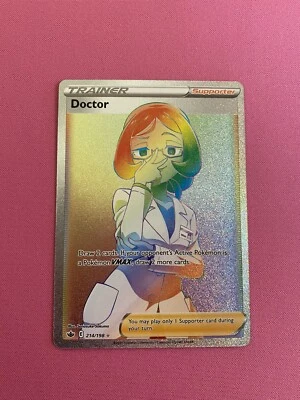 Chilling Reign Pokemon Doctor 214/198 Secret Rainbow Rare Full Art M PACK FRESH - Image 1 of 2