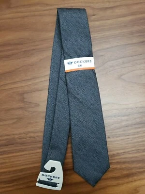 Corbata de seda delgada Dockers para hombre negra clásica limpieza en seco RN43170 CA31794 Foto 1 de 3