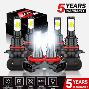 9005 9006 H11 Combo Faros LED Kit de Luces Antiniebla Bombillas de haz alto bajo Super Blanco - Imagen 1 de 18