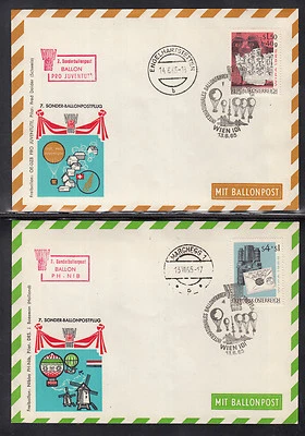 A - 22) 6 hermosa cubierta Austria 1965 poste globo especial Foto 1 de 3