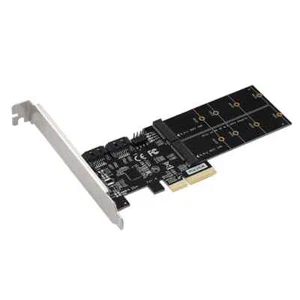 PCIE 3.0 X4 to 2-port M.2 B-KEY & 2-port SATA3.0 Adapter Expansion Card ASM1164 - Zdjęcie 1 z 6