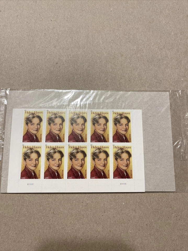 2011 #4525 HELEN HAYES PLATE BLOCK /PANE of 10 FOREVER STAMPS  MNH USPS SEALED - Image 1 of 4