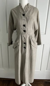 Vintage Early 1950's Reich Original Gray Cotton Linen Dress Size Small - Picture 1 of 10