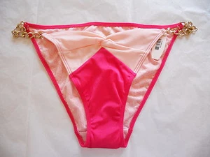 VICTORIA'S SECRET VERY SEXY 2 TONE CHAIN SIDES PINK BIKINI BOTTOM ONLY NWT - Picture 1 of 4